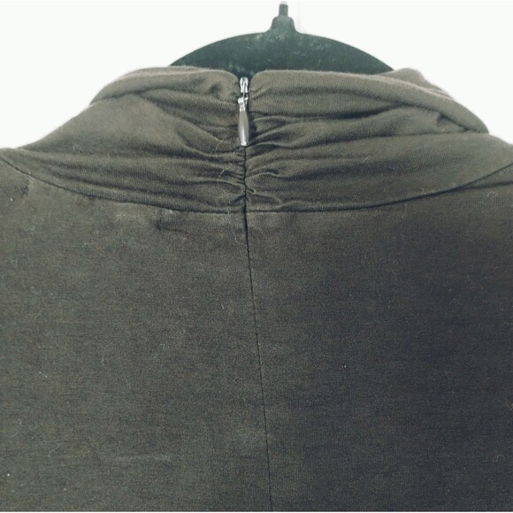 Casual Corner Turtleneck Women's L Long Sleeve Back Zip Stretch Basic Top Brown - Picture 4 of 8